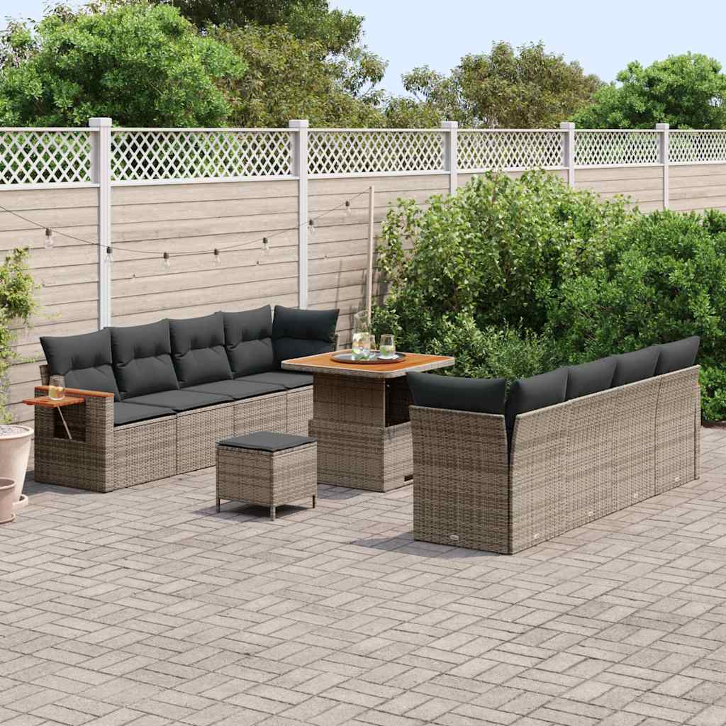 Gartensofa-set mit Kissen 11 pcs Grau