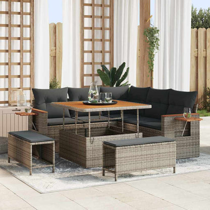Gartensofa-set mit Kissen 8 pcs Grau