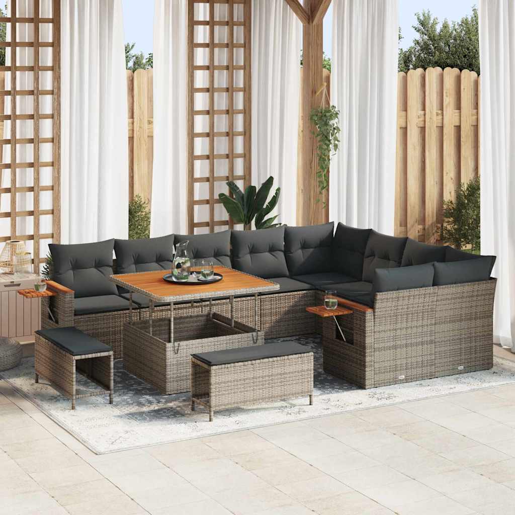 Gartensofa-set mit Kissen 12 pcs Grau