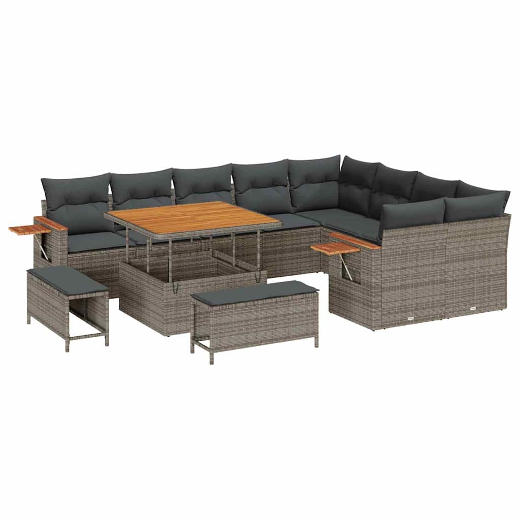 Gartensofa-set mit Kissen 12 pcs Grau