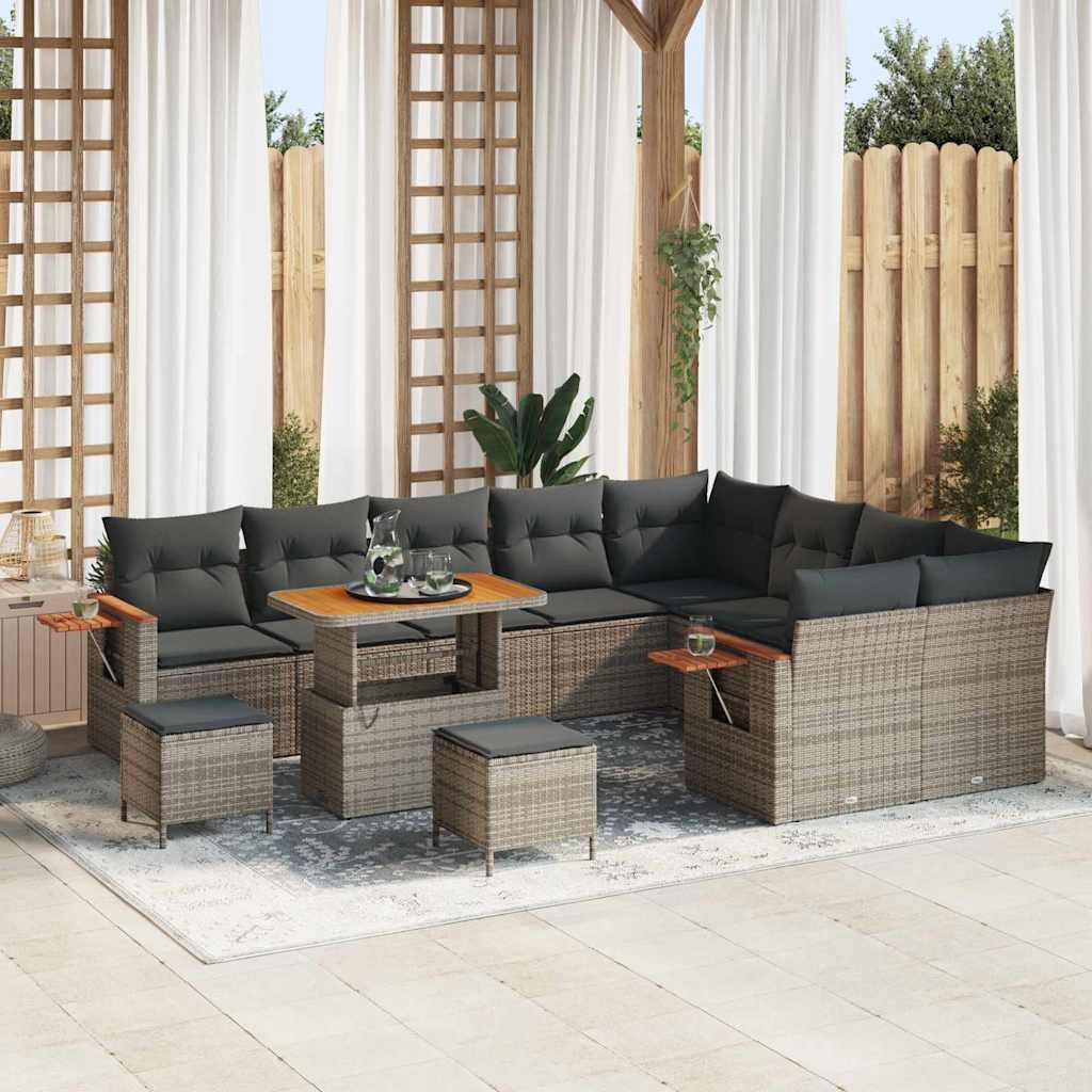 Gartensofa-set mit Kissen 12 pcs Grau