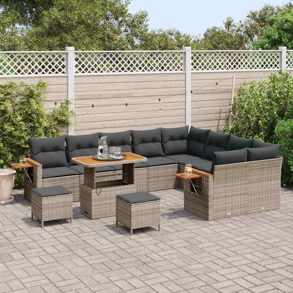 Gartensofa-set mit Kissen 12 pcs Grau