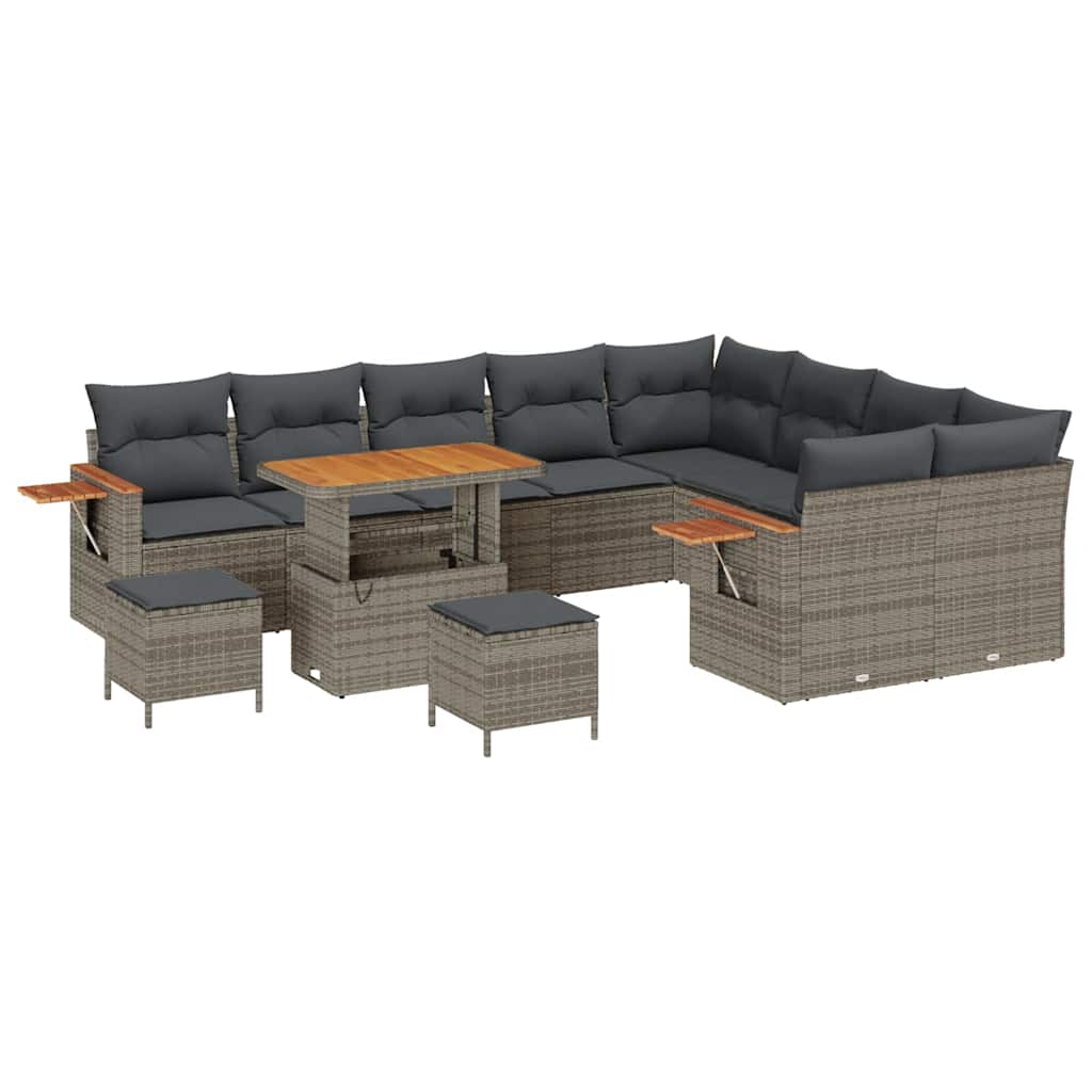 Gartensofa-set mit Kissen 12 pcs Grau