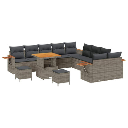 Gartensofa-set mit Kissen 13 pcs Grau