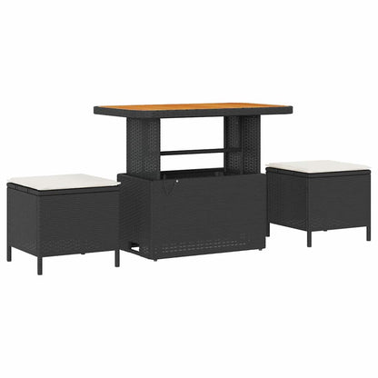 vidaXL Gartensofa-set mit Kissen 8 pcs Schwarz und Creme