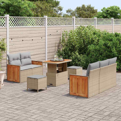vidaXL Salon de jardin avec coussins 8 pcs Beige et Gris clair