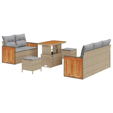 vidaXL Salon de jardin avec coussins 8 pcs Beige et Gris clair