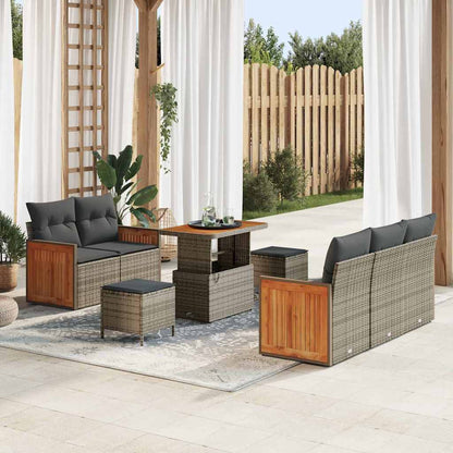vidaXL Ensemble de canapés de jardin avec coussins 8 pcs Gris