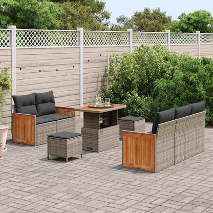vidaXL Ensemble de canapés de jardin avec coussins 8 pcs Gris
