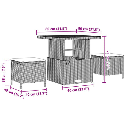 vidaXL Gartensofa-set mit Kissen 10 pcs Schwarz