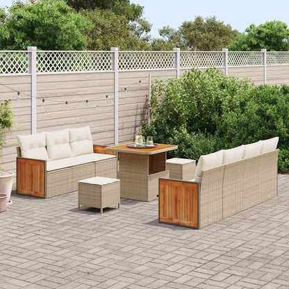 vidaXL Gartensofa-set mit Kissen 10 pcs Beige und Creme