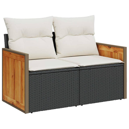 vidaXL Gartensofa-set mit Kissen 10 pcs Schwarz und Creme