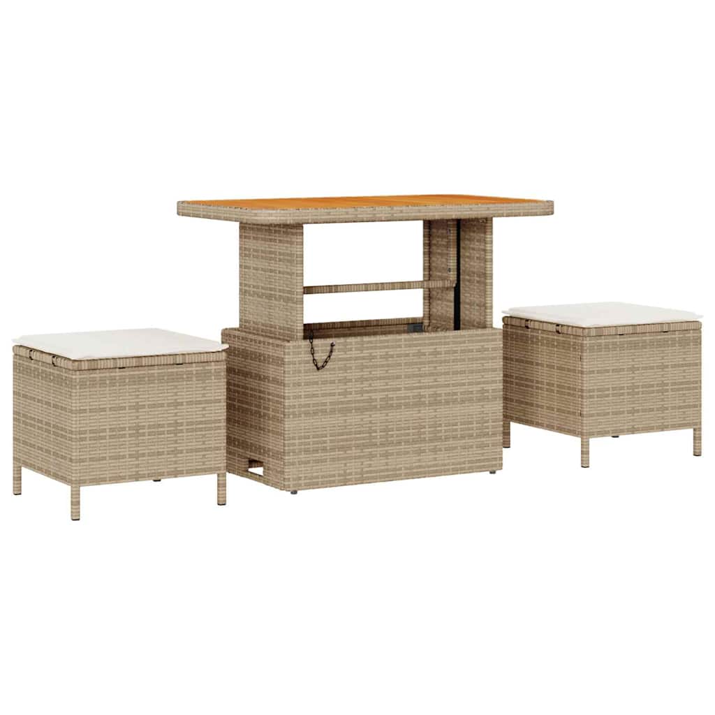 vidaXL Gartensofa-set mit Kissen 10 pcs Beige und Creme