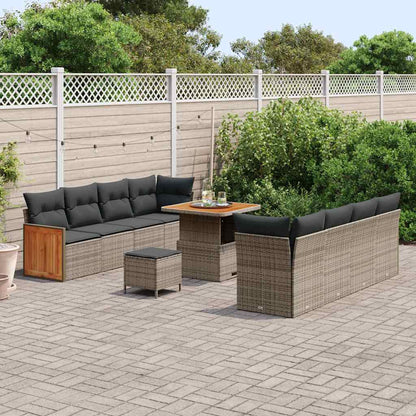 Gartensofa-set mit Kissen 11 pcs Grau