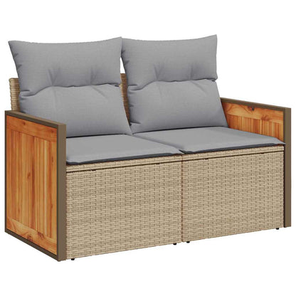 vidaXL Salon de jardin avec coussins 11 pcs Beige et Gris clair