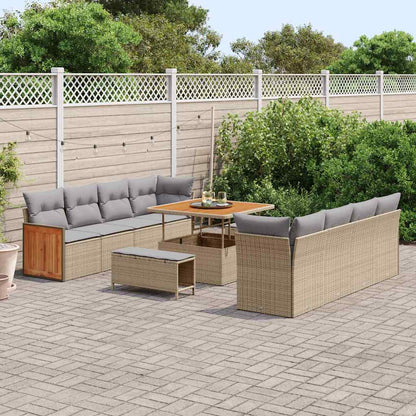 vidaXL Gartensofa-set mit Kissen 11 pcs Beige und Hellgrau