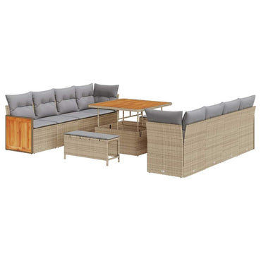 vidaXL Gartensofa-set mit Kissen 11 pcs Beige und Hellgrau