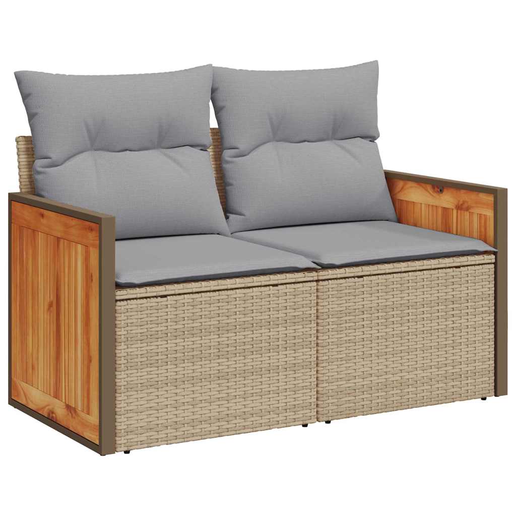 vidaXL Gartensofa-set mit Kissen 11 pcs Beige und Hellgrau