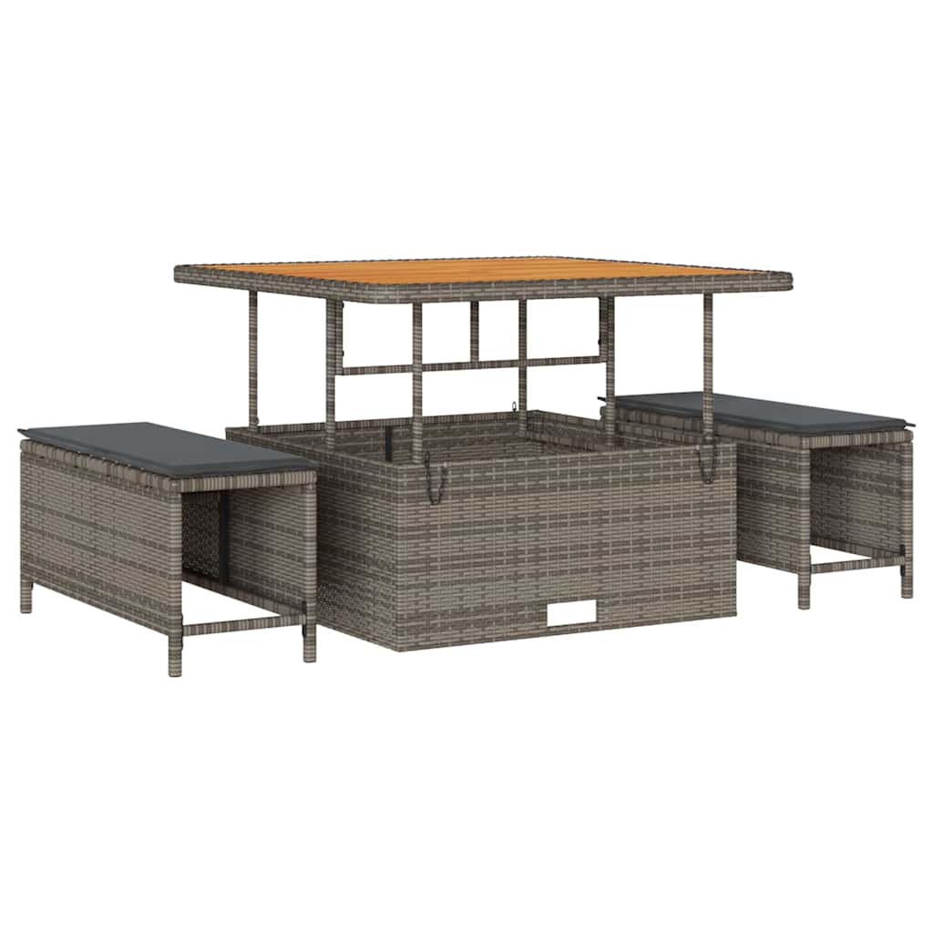 vidaXL Gartensofa-set mit Kissen 11 pcs Grau
