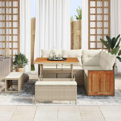 vidaXL Salon de jardin avec coussins 8 pcs Beige et crème