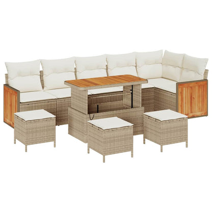Gartensofa-set mit Kissen 10 pcs Beige und Creme