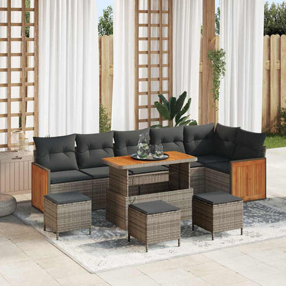 Gartensofa-set mit Kissen 10 pcs Grau