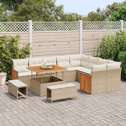 vidaXL Gartensofa-set mit Kissen 12 pcs Beige und Creme