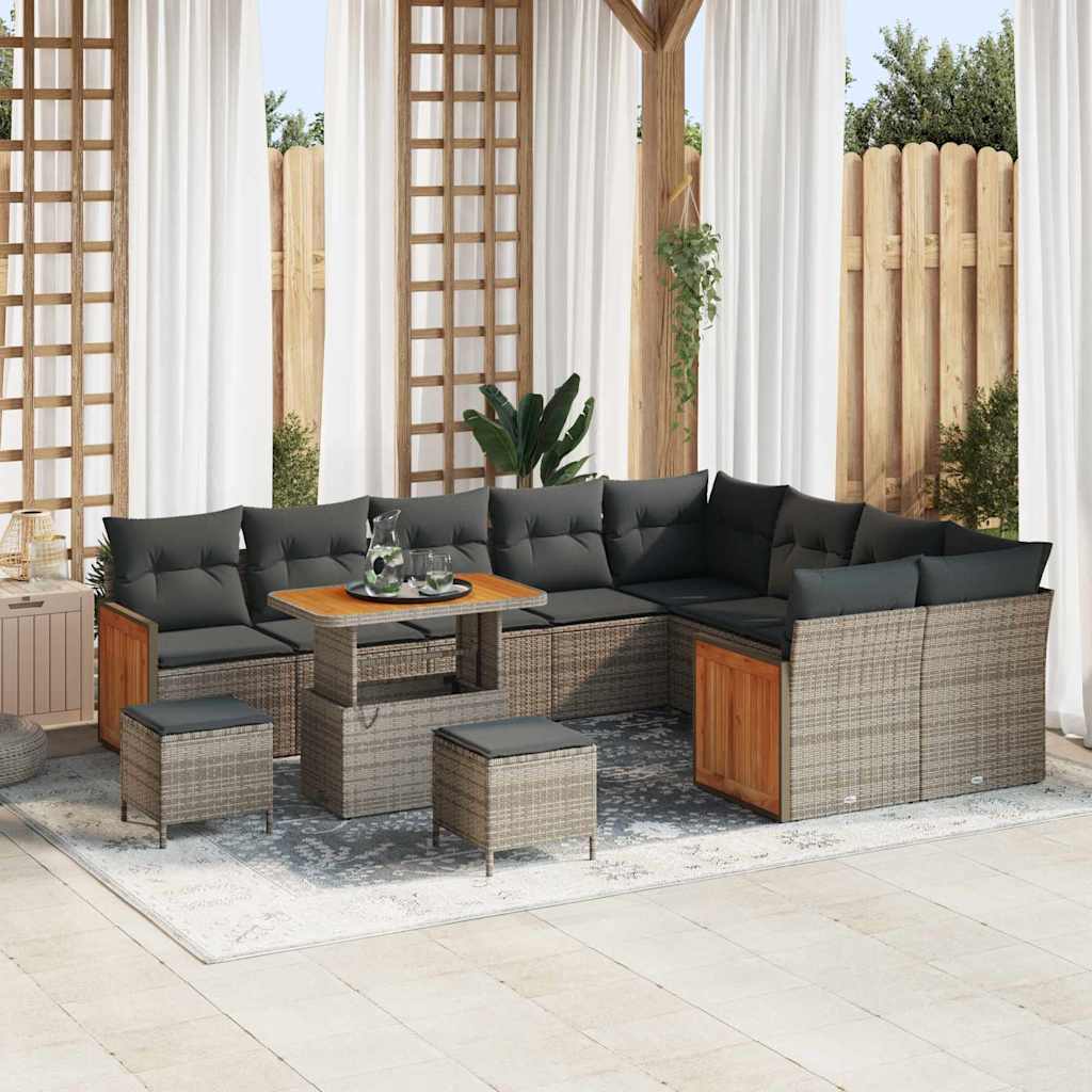 Gartensofa-set mit Kissen 12 pcs Grau