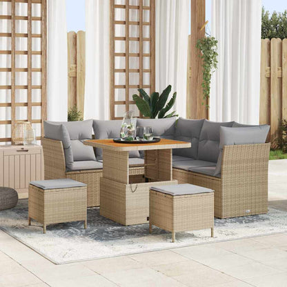 vidaXL Salon de jardin avec coussins 8 pcs Beige et Gris clair