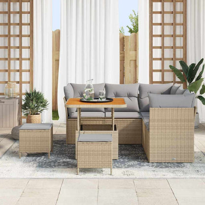 vidaXL Salon de jardin avec coussins 8 pcs Beige et Gris clair