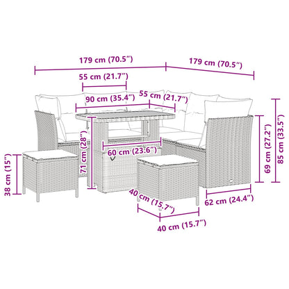 vidaXL Ensemble de canapés de jardin avec coussins et rangements 8 pcs Noir