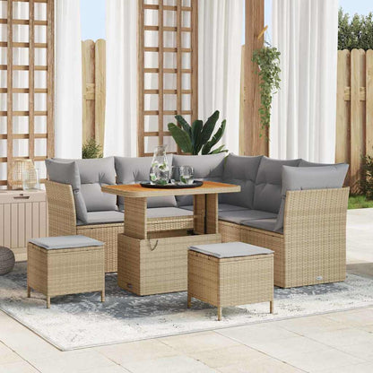 vidaXL Ensemble de canapés de jardin avec coussins 8 pcs Beige et Gris clair