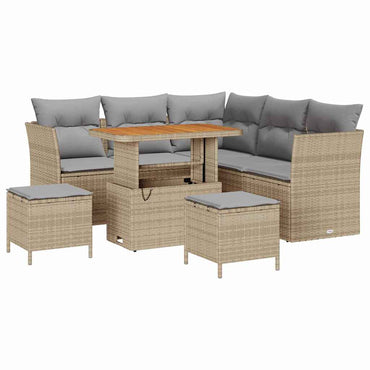 vidaXL Ensemble de canapés de jardin avec coussins 8 pcs Beige et Gris clair