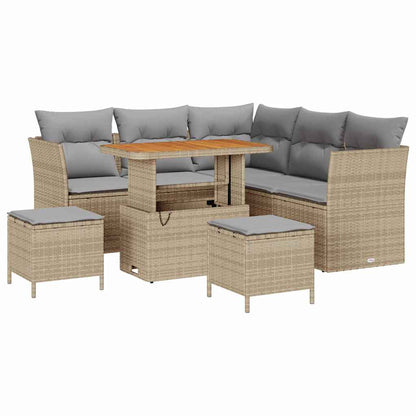 vidaXL Ensemble de canapés de jardin avec coussins 8 pcs Beige et Gris clair