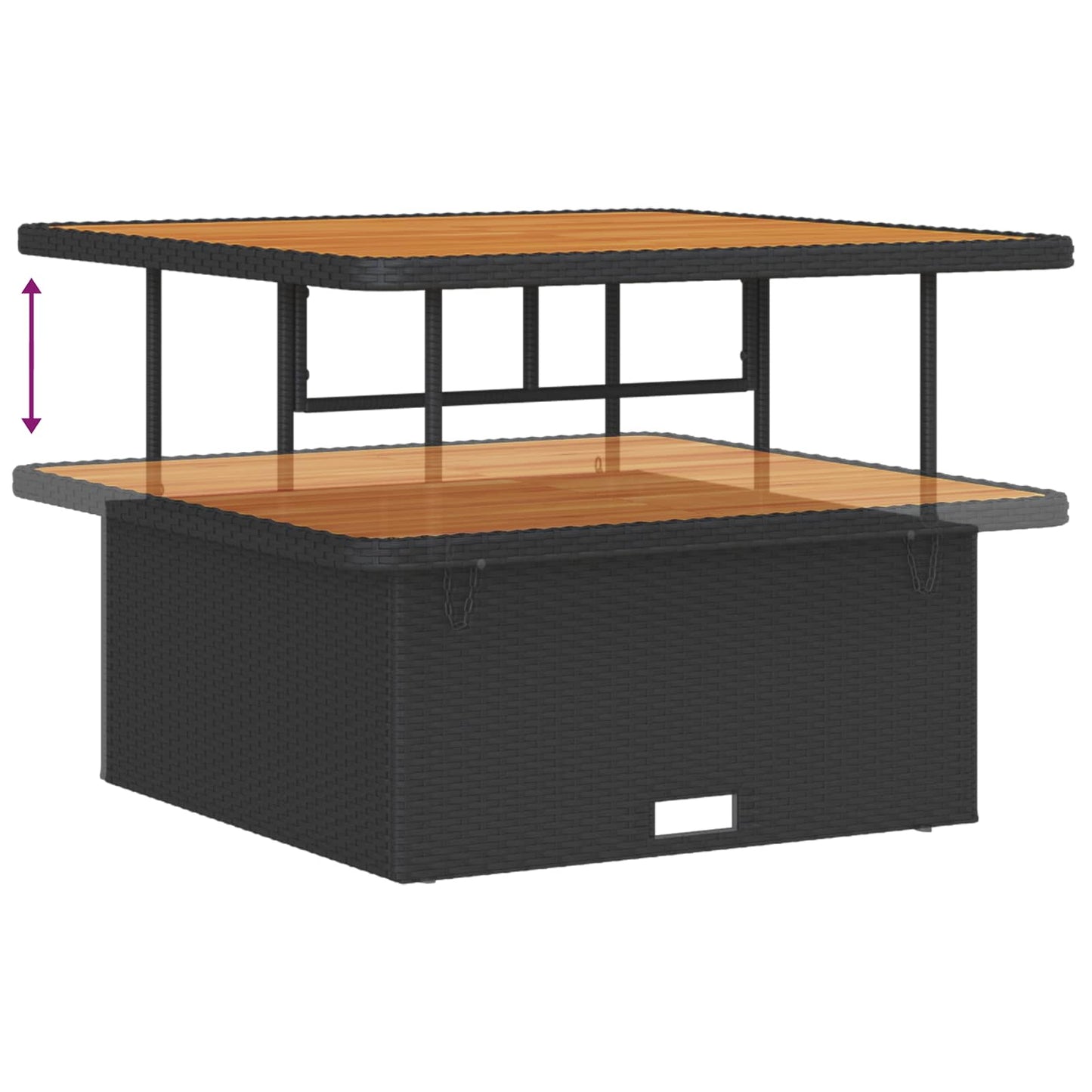 vidaXL Salon de jardin avec coussins et rangement 12 pcs Noir