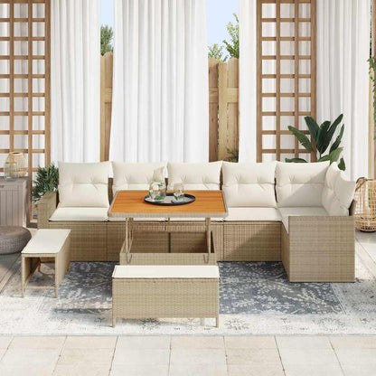 vidaXL Salon de jardin avec coussins 11 pcs Beige et crème résine tressée