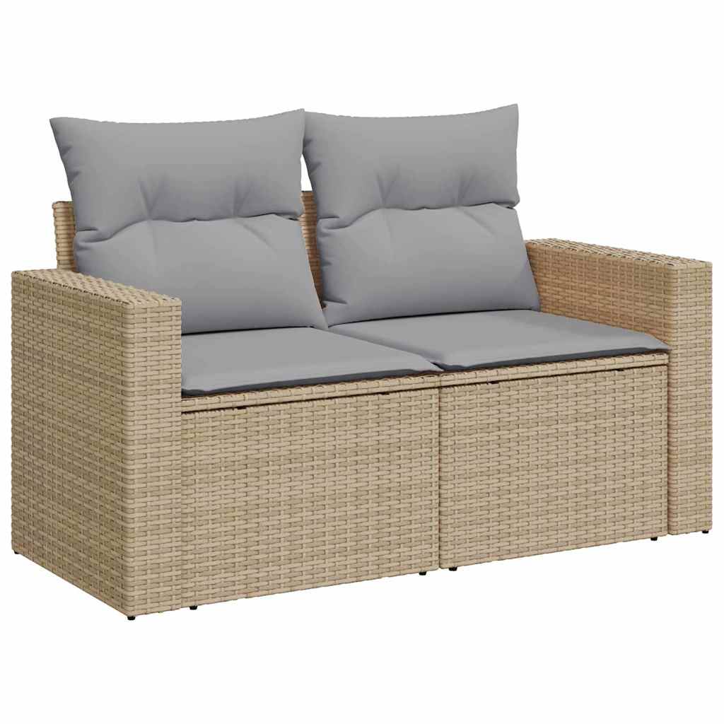 vidaXL Gartensofa-set mit Kissen 17 pcs Beige und Hellgrau Poly-Rattan