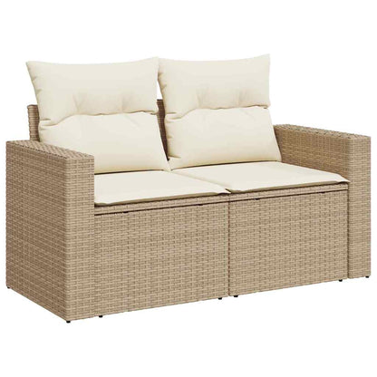 vidaXL Gartensofa-set mit Kissen 18 pcs Beige und Creme Poly-Rattan