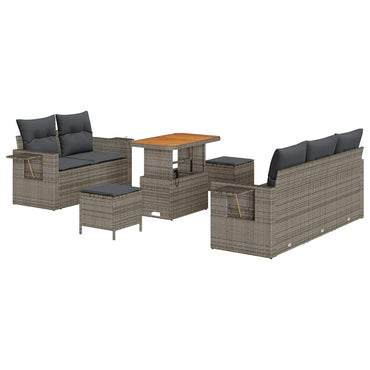 vidaXL Salon de jardin avec coussins 10 pcs Gris résine tressée