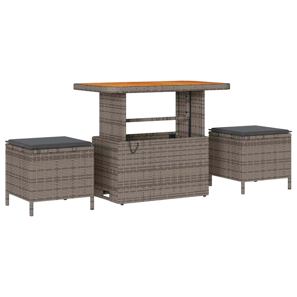 vidaXL Gartensofa-set mit Kissen 10 pcs Grau Poly-Rattan