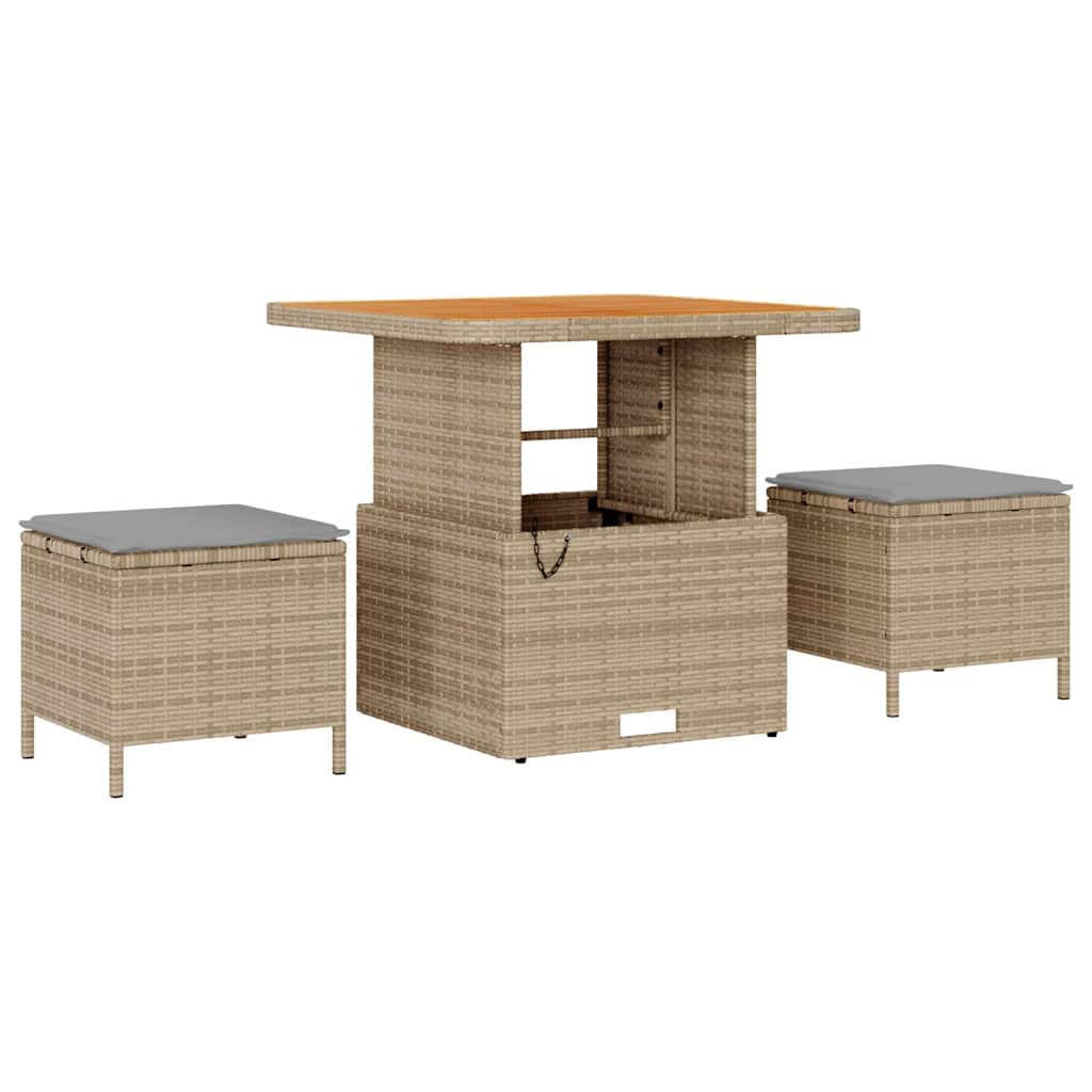 vidaXL Gartensofa-set mit Kissen 8 pcs Beige und Hellgrau Poly-Rattan