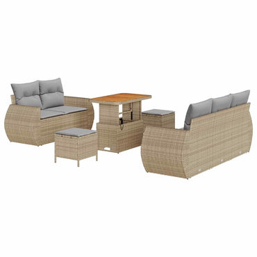 vidaXL Salon de jardin avec coussins 8 pcs Beige et Gris clair Résine tressée
