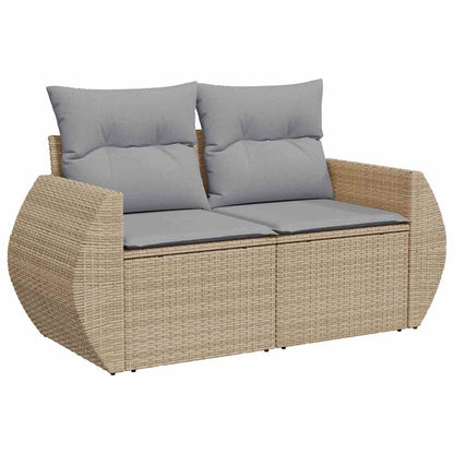 vidaXL Gartensofa-set mit Kissen 8 pcs Beige und Hellgrau Poly-Rattan