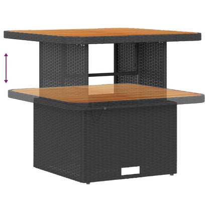 Garten-Sofa-Set mit Speicher 11 pcs Schwarz Poly Rattan