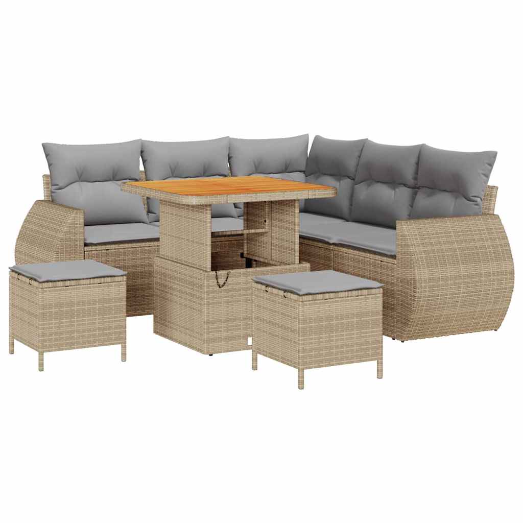 vidaXL Salon de jardin avec coussins 8 pcs Beige et Gris clair Résine tressée