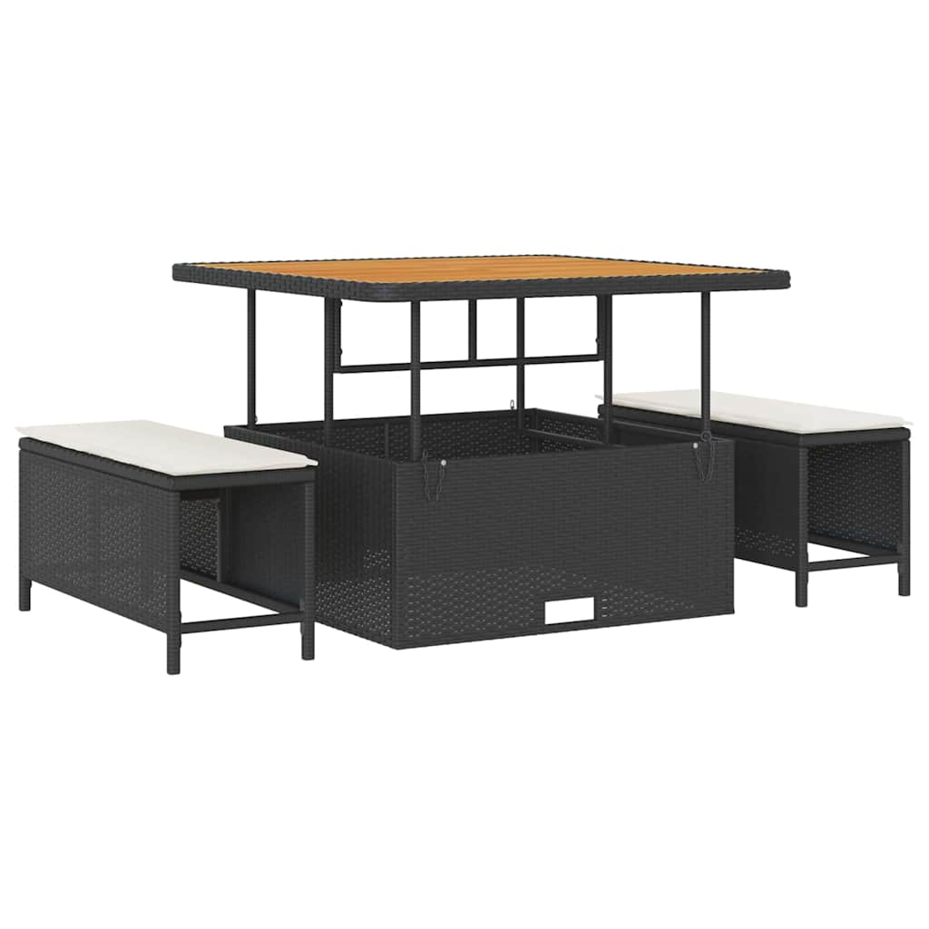 Garten-Sofa-Set mit Kissen 12 pcs Schwarz und Creme