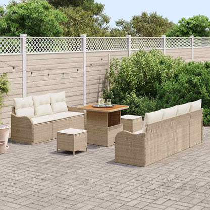 Garten-Sofa-Set mit Kissen mit Speicher 10 pcs Beige und Creme