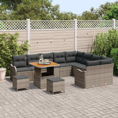 vidaXL Ensemble de canapés de jardin avec coussins de rangement 12 pcs Gris