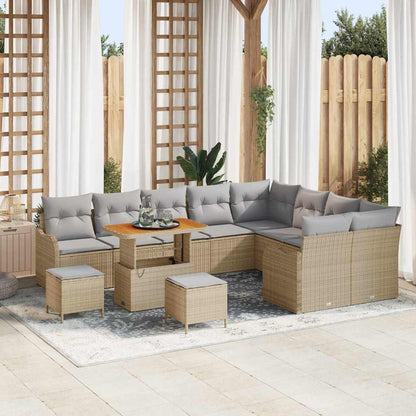 vidaXL Ensemble de canapés de jardin avec coussins 12 pcs Beige et gris clair