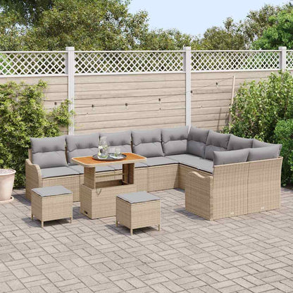 vidaXL Ensemble de canapés de jardin avec coussins 12 pcs Beige et gris clair